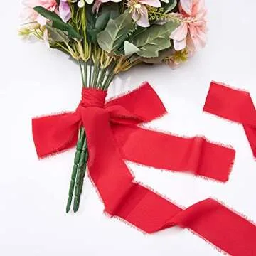 Pretty Jolly Red Pink Chiffon Ribbons for Gift Wrapping