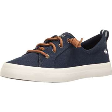 Sperry Womens Crest Vibe Linen Sneaker, Navy, 8
