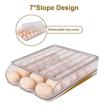Automatic Rolling Egg Holder for Refrigerator - 18 Egg Capacity