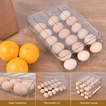 Automatic Rolling Egg Holder for Refrigerator - 18 Egg Capacity