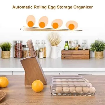 Automatic Rolling Egg Holder for Refrigerator - 18 Egg Capacity
