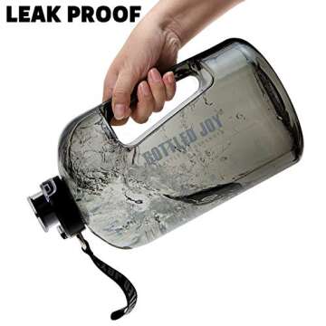 MYSHAKER 1 Gallon Water Jug with Flip-top Lid and Handle Strap, Leak-proof BPA Free Reusable Time Marker Reminder Large Capacity Gallon Water Bottle for Outdoor Sports Fitness Gym Hiking