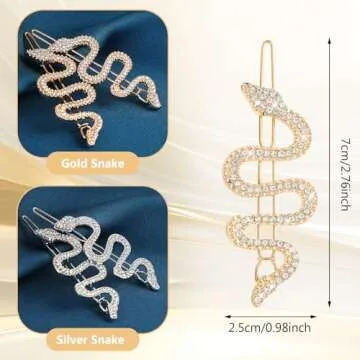 Mabor Snake Hair Clips: Glamorous Diamond Hair Accessories