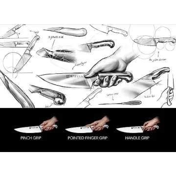 WIZEKA 15PCS German Kitchen Knife Set with Block