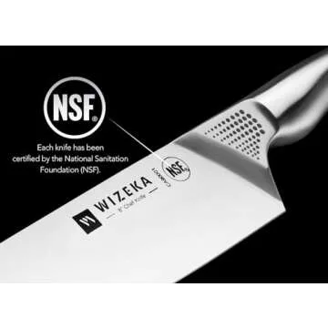 WIZEKA 15PCS German Kitchen Knife Set with Block