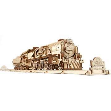 UGEARS 3D Puzzles for Adults - V-Express Steam Train Model Kit
