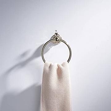 WOLIBEER Gold Towel Ring with Crystal Accent for Bathrooms