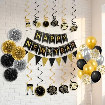 New Year’s Eve Party Supplies - 34PCS Decorations Set 2026