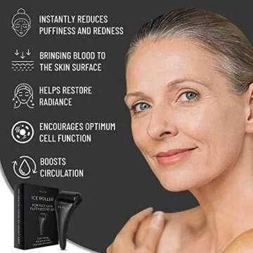 VALITIC Ice Roller for Face & Eye - Cold Facial Massager for Eye Puffiness, Pain and Migraine Relief for Women - Personal Beauty Tool with Silicone Roller - Long Lasting Ice Design Technology