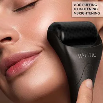 VALITIC Ice Roller for Face & Eye - Cold Facial Massager for Eye Puffiness, Pain and Migraine Relief for Women - Personal Beauty Tool with Silicone Roller - Long Lasting Ice Design Technology