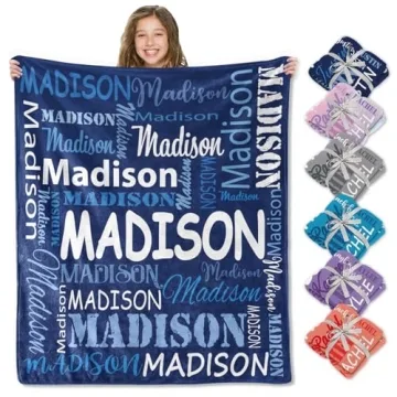 Corissy Personalized Blanket - Custom Name Soft Flannel Gift for Kids