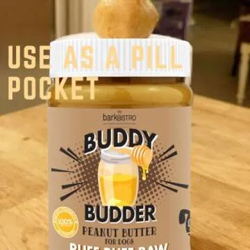 BUDDY BUDDER, Ruff Ruff Raw, 100% Natural Dog Peanut Butter, Healthy Peanut Butter Dog Treats, Stuff in Toy, Dog Pill Pocket, Made in USA, (17 oz Jars)