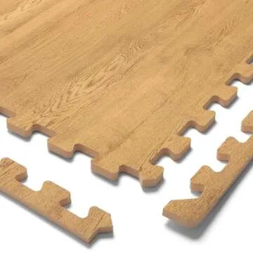 Forest Floor Farmhouse 3/8 Inch Thick Printed Foam Tiles, Premium Wood Grain Interlocking Foam Floor Mats, Anti-Fatigue Flooring – Stylish Flooring Solution, Buttered Walnut Light Brown, 100 Sq Ft