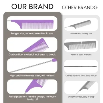 3Pcs Metal Pin Combs Set for Effortless Hair Styling