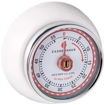 Zassenhaus Magnetic Retro Kitchen Timer – Classic Mechanical Timer in White
