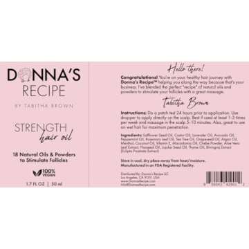 Donna's Recipe by Tabitha Brown Strength Hair Oil