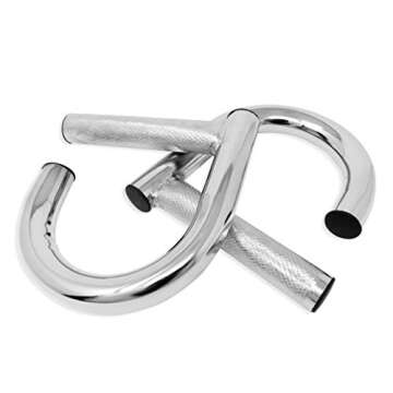 Garage Fit All-Metal Resistance Band Handles (Set of 2) | Heavy Duty Industrial Grade Steel | Extra-Gripped Knurled Surface | Strongest Handles for Elastic Band Workouts (Chrome)