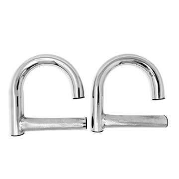 Garage Fit All-Metal Resistance Band Handles (Set of 2) | Heavy Duty Industrial Grade Steel | Extra-Gripped Knurled Surface | Strongest Handles for Elastic Band Workouts (Chrome)