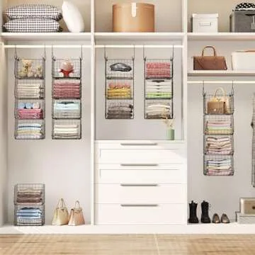 X-cosrack 4 Tier Closet Organizer with S Hooks