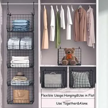 X-cosrack 4 Tier Closet Organizer with S Hooks
