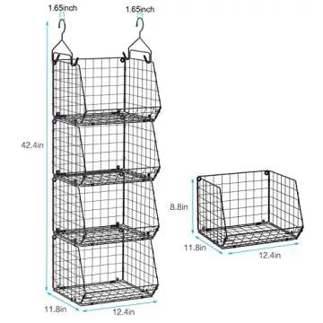 X-cosrack 4 Tier Closet Organizer with S Hooks