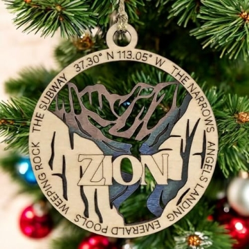 Zion National Park Wooden Ornament - Handmade 3" Decor