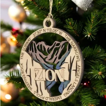 Zion National Park Wooden Ornament - Handmade 3" Decor