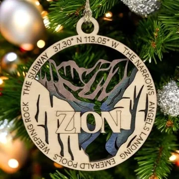 Zion National Park Wooden Ornament - Handmade 3" Decor