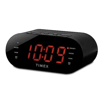 Timex T231G AM/FM Dual Alarm Clock Radio with 1.2-Inch Display and Line-in Jack (Gunmetal)