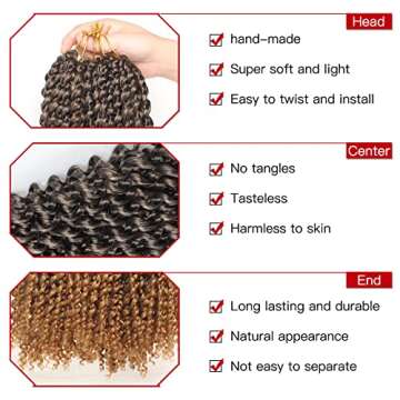 Xtrend 6 Packs 18 Inch Passion Twist Crochet Braids Hair Water Wave Long Bohemian Hair For Passion Twist Ombre Bohemian Braiding Hair Synthetic Natural Hair Extensions 22strands/pack T27#