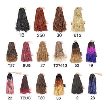 Xtrend 6 Packs 18 Inch Passion Twist Crochet Braids Hair Water Wave Long Bohemian Hair For Passion Twist Ombre Bohemian Braiding Hair Synthetic Natural Hair Extensions 22strands/pack T27#