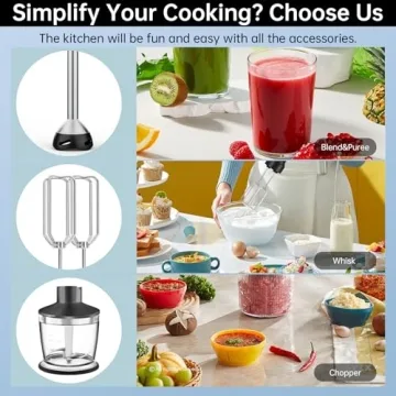 GAVSTO Immersion Blender Powerful Versatile 1000 Watts