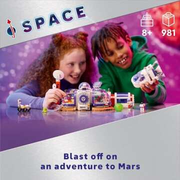 LEGO Friends Mars Space Base and Rocket Set, Science Toy for Pretend Play with 3 Mini-Dolls and Spac...