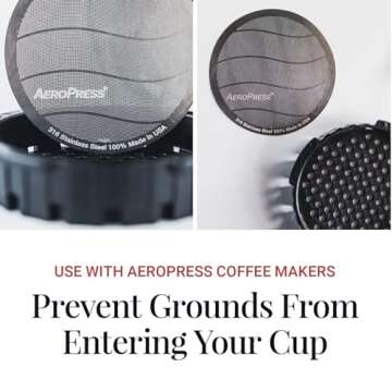 AeroPress Stainless Steel Reusable Filter - Metal Coffee Filter for AeroPress Standard Coffee Makers, 1 Pack, 1 Filter