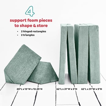 Yourigami Kids Play Couch - Modular Folding Sofa for Toddlers