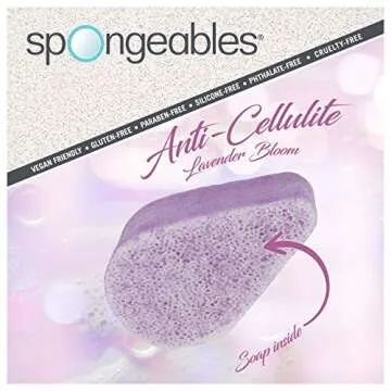 Spongeables Anti Cellulite Body Wash in a 20+ Wash Sponge, Lavender, 3 Count