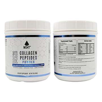MOMOF4TRANSFORM MO4T Grass-Fed Hydrolyzed Bovine Collagen Peptides-Collagen Supplement forHair Skin Nails and Joint Support - Non-GMO - Colageno Hidrolizado -Unflavored Collagen (1 Pound)