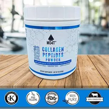 MOMOF4TRANSFORM MO4T Grass-Fed Hydrolyzed Bovine Collagen Peptides-Collagen Supplement forHair Skin Nails and Joint Support - Non-GMO - Colageno Hidrolizado -Unflavored Collagen (1 Pound)