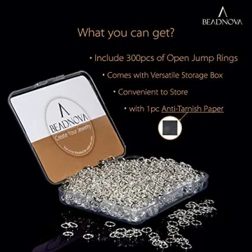BEADNOVA 4mm Silver Jump Rings - 300 Pieces for Crafting