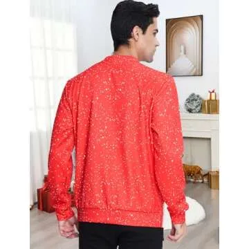 RAISEVERN Mens Ugly Christmas Sweater Funny Muscle Design Fake 2 Pieces Pullover Sweatshirt Red 1 2017 Style No.3(fake 2 Pieces) Large