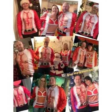 RAISEVERN Mens Ugly Christmas Sweater Funny Muscle Design Fake 2 Pieces Pullover Sweatshirt Red 1 2017 Style No.3(fake 2 Pieces) Large