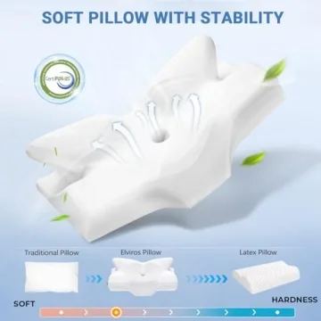 Elviros Cervical Memory Foam Pillow for Ergonomic Sleep Support
