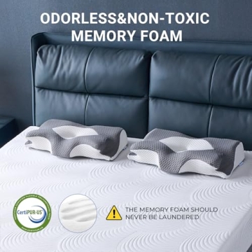 Elviros Cervical Memory Foam Pillow for Ergonomic Sleep Support
