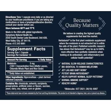 Herbatonin 3mg Natural Sleep Aid for Adults