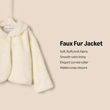 Amazon Essentials x Sofia Grainge Toddler Girls' Faux Fur Jacket, Ivory, 3T