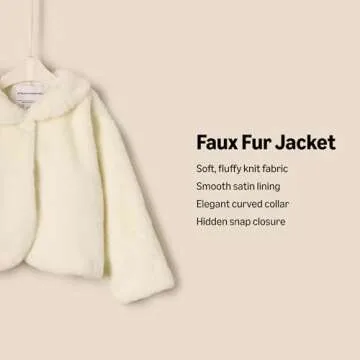 Amazon Essentials x Sofia Grainge Toddler Girls' Faux Fur Jacket, Ivory, 3T