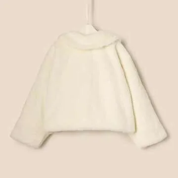 Amazon Essentials x Sofia Grainge Toddler Girls' Faux Fur Jacket, Ivory, 3T