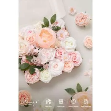 Ling's Moment Blush Silk Artificial Flowers Combo for Wedding Bouquets Centerpieces Flower Arrangements Decorations Bridal Shower