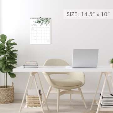 Aesthetic Vertical Modern Greenery Wall Calendar - Runs from January 2024 Until July 2025 - The Perfect Monthly Calendar With Seasonal Designs for Easy Planning