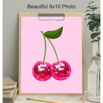 Trendy Retro Cherry Disco Ball Wall Art Poster for All